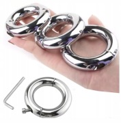 Pierścień na penisa mosznę jądra ciężki metalowy pas cnoty zamykany 50 mm