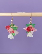 Handmade kolczyki z kwitnącymi kwiatami w stylu whimsical / cottagecore