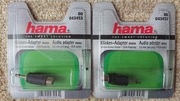 Adapter wtyk Jack 3,5mm mono - gniazdo Cinch Hama 2 sztuki