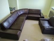 narożnik skórzany wraz z fotelem
