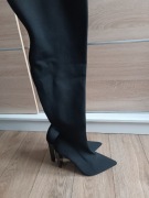 Czarne skarpetkowe kozaki 