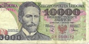 BANKNOT 10000 ZŁ S. WYSPIAŃSKI z 1988 r Nr DR  0548192