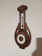 Stary drewniany barometr z termometrem 