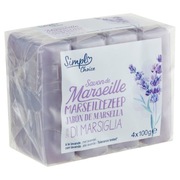 Mydło Marsylskie francuskie Carrefour lawendowe 4x100g FRA