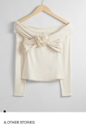 &other stories piekna kremowa bluzka z kwiatem