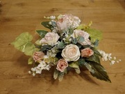 Wiązanka na grób stroik na cmentarz duża kompozycja RÓŻOWO BIAŁA 