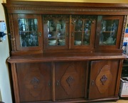 Kredens secesyjny początek XIX w. Dwu-częściowy