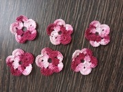 Kwiatki na szydełku kolorowe melanż na szydełku kordonek 