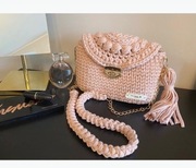 Torebka szydełkowa z przędzy t-shirt yarn