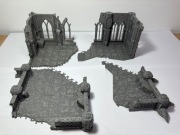 Makieta ruin gotyckiej katedry – teren do gier bitewnych / RPG