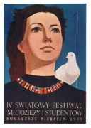 Kartka pocztowa proj. Wojciech Fangor, 1953 r.