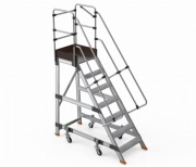 Drabina magazynowa podest jezdny HIGHER S-8706-Y 6 stopnie + podest