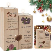 GAROMIA świecznik dla babci, serce z napisem, prezent na urodziny i święta