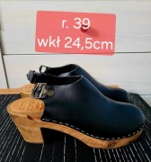 Skórzane chodaki damskie Kitty Clogs r.39 skóra naturalna