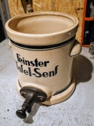 Vintage ceramiczny dozownik do musztardy Feinster Tafel-Senf Niemcy retro