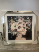 Obraz szklany rama lustro 3d