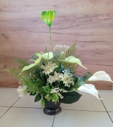 STROIK BUKIET NA GRÓB CMENTARZ KOMPOZYCJA Sztuczne Zielone Kwiaty 