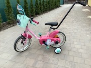 Rower dziecięcy Btwin, koła 14 cali, akcesoria w cenie