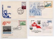 Marynarka Wojenna - zestaw 4 kart i kopert okol.