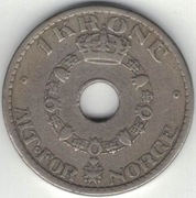 Norwegia 1 korona krone 1925 25 mm nr 3