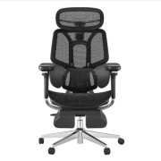 HBADA E3 Pro – ergonomiczny fotel biurowy futurystyczny z podnóżkiem czarny