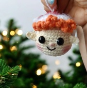 ELF, bombka na choinkę, na szydełku, handmade