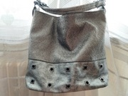 SREBRNA DUŻA TOREBKA DO RĘKI NA RAMIĘ