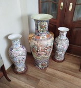 Piękne duże wazy chińskie 93cm i 64cm 3 sztuki