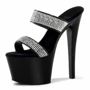 Szpilki 17 cm z cyrkoniami czarne 38 nowe