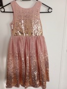 Sukienka 122 128 na wesele elegancka uroczystości glamour błyszcząca cekiny