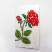 Róża Obraz String Art Rękodzieło 25x20cm 