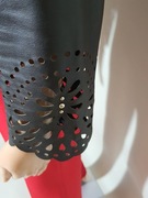 Kurtka czarna skóra naturalna ażur Uterque S