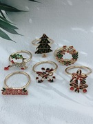 Zestaw 6 sztuk pierścienie obrączki na serwetę motyw świąteczny 