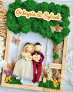 PERSONALIZOWANA PAMIĄTKA ŚLUBNA – Ramka z drzewkiem , para młoda makrama