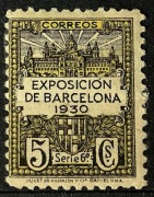 Hiszpania, główny budynek wystawy, herb Barcelony, 5 C (5 centimos)