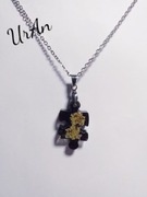 Naszyjnik prawdziwe kwiaty puzzle w żywicy PREZENT