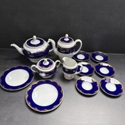 Zestaw porcelany Rosenthal Aida kobaltowa złote zdobienia ok 1961 