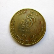 1 Rupia 1995 r.  Nepal 50 - lecie O.N.Z.