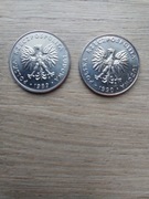 Polska zestaw 20 zł 1989-1990 stan +II; 2 m0nety, nominał; miedzionikiel