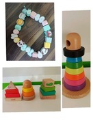 Zestaw drewnianych zabawek 