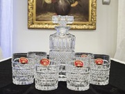Kryształowy komplet do whisky karafka szklanki Bohemia vintage PRL  retro