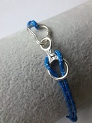 Srebrna bransoletka męska "Ósemka z karabinkiem"