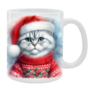 KUBEK Z KOTEM NA ŚWIĘTA, PREZENT, PERSONALIZOWANY, 24HWYS