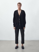 MASSIMO DUTTI długi kardigan wełna i kaszmir 