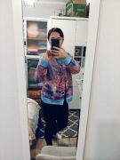 Kolorowy Kardigan  z Artystycznym Printem