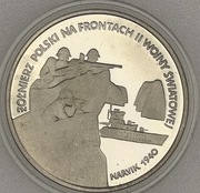 100 000 zł 1991 rok żołnierz polski na frontach II wojny światowej Narvik