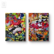 Akwarela kompozycja 2 prac " Scenki rodzajowe '