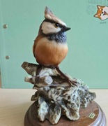 Figurka ptak ptaszek Capodimonte Florence Italy sikorka lub jemiołuszka