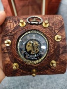 Zegarek na rękę Steampunk Skóra Drobiny Czasu 