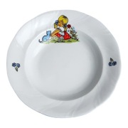 Dwa duże, głębokie talerze dziecięce z motywem dziewczynki – Chodzież